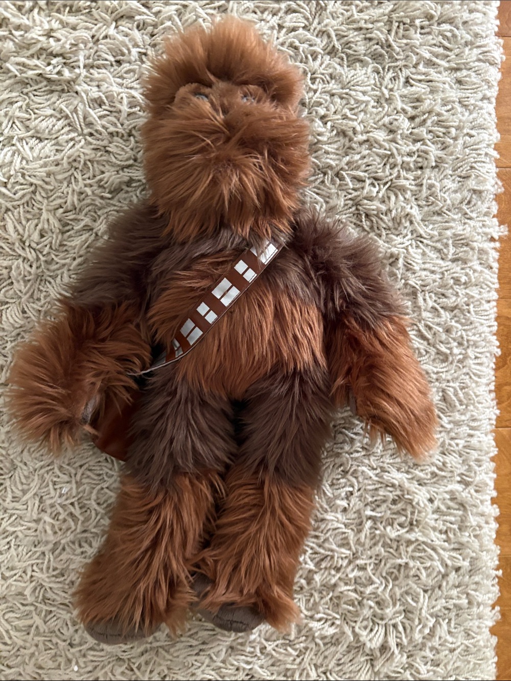 Disney Chewbacca Plush - Brown and Dark Brown Furry Star Wars Character